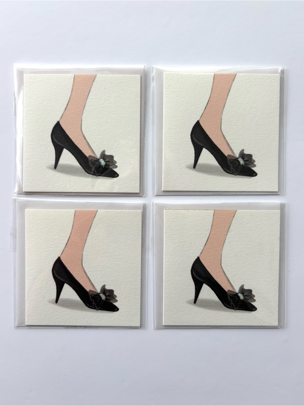 Karen Adams Set of Four Gift Enclosure Cards NWT Blank 3” x 3” Glitter Envelopes
